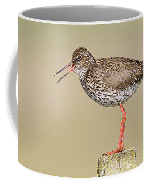 Fn Coffee Mug featuring the photograph Common Redshank Tringa Totanus Calling by Marcel van Kammen