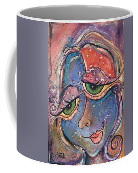 Self Portrait Coffee Mug featuring the painting Contentment by Tanielle Childers
