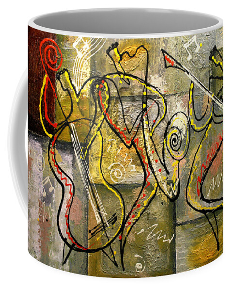 Paintings Coffee Mug featuring the painting Cool Jazz by Leon Zernitsky
