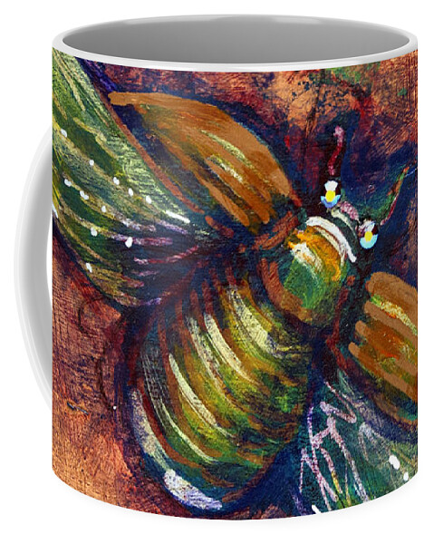 Nature Coffee Mug featuring the mixed media Copper Beetle by Ashley Kujan