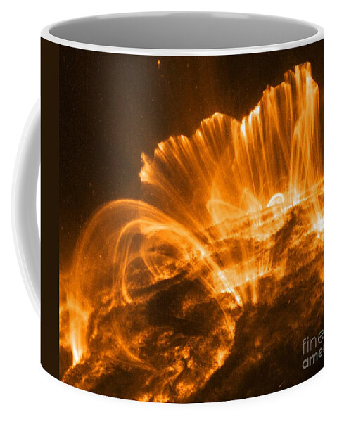 Sun Coffee Mug featuring the photograph Coronal Rain, Solar Storm by Nasa