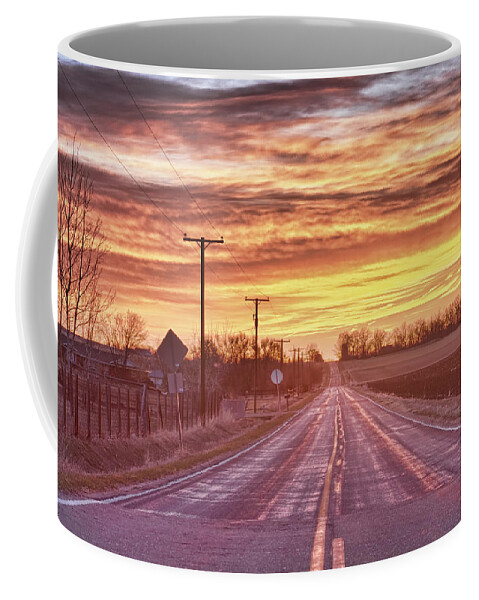 Country Coffee Mug featuring the photograph Country Road Sunrise by James BO Insogna