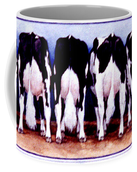 Cow Butts Coffee Mug featuring the painting Cow Butts by Patrice Clarkson
