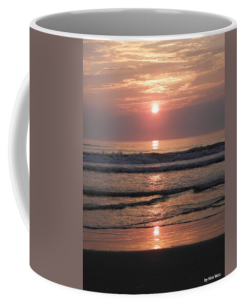 Sunrise Coffee Mug featuring the photograph Criss Cross Wave Rise by Kim Galluzzo Wozniak