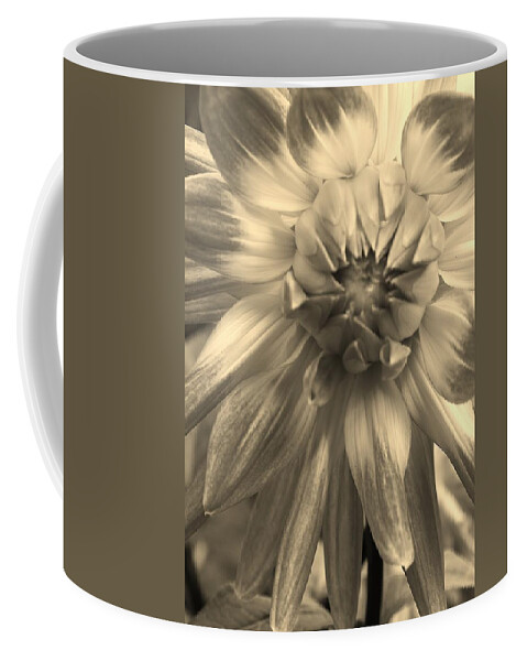 Flora Coffee Mug featuring the photograph Dahlia in Sepia by Bruce Bley
