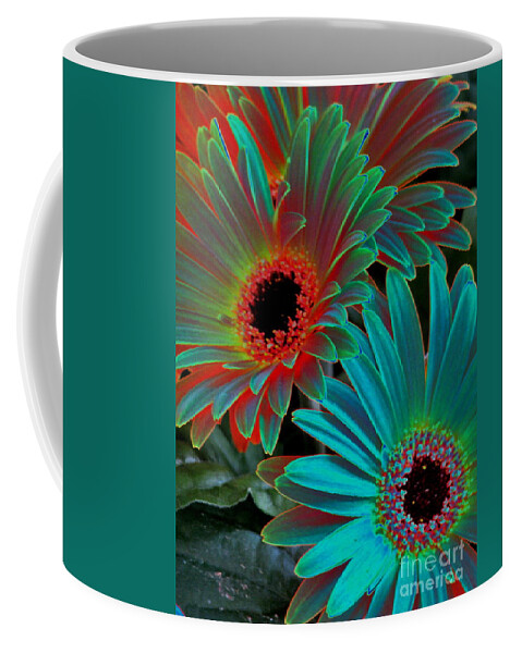Gerbera Coffee Mug featuring the photograph Daisies From Another Dimension by Rory Siegel