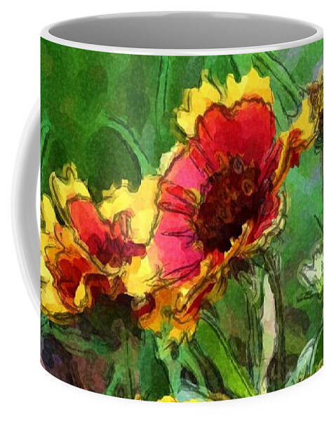 Daisy Coffee Mug featuring the painting Daisy Fun by Smilin Eyes Treasures