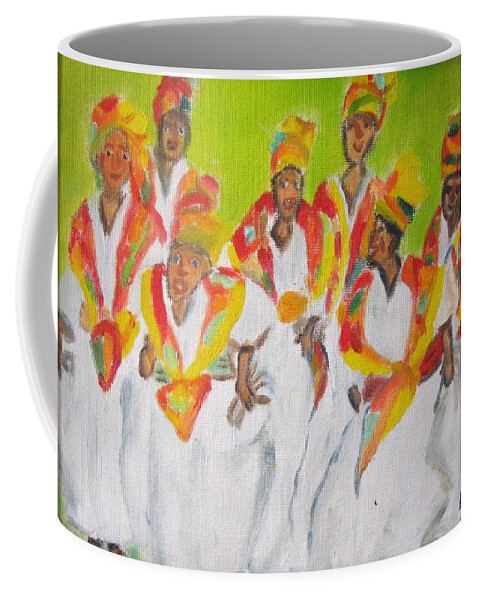 French Creole Coffee Mug featuring the painting Dance de Belle Gyal by Jennylynd James