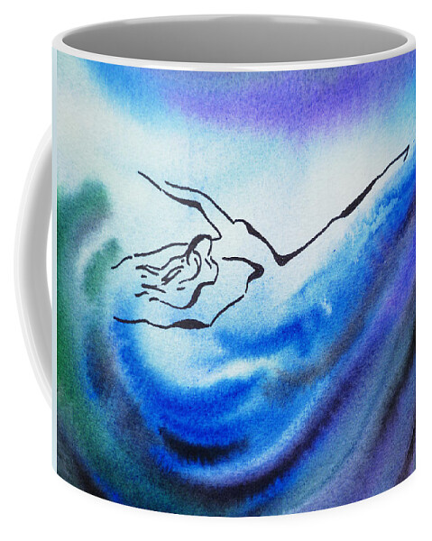 Abstract Coffee Mug featuring the painting Dancing Water III by Irina Sztukowski