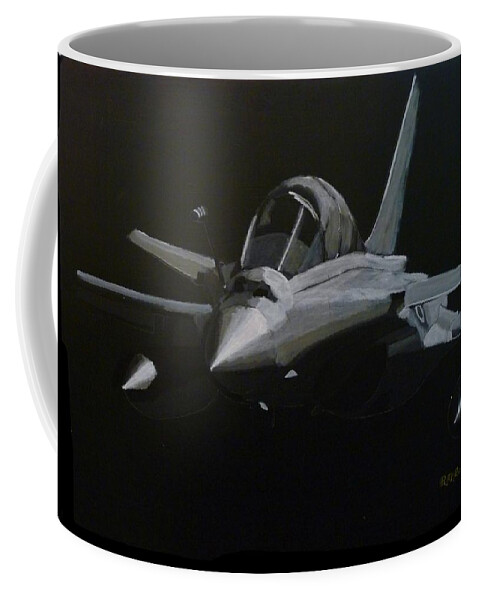 Aircraft Coffee Mug featuring the painting Dassault Rafale by Richard Le Page