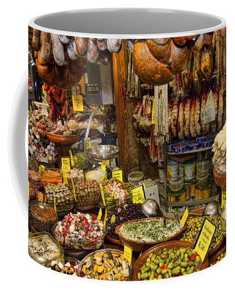 Market Coffee Mug featuring the photograph Deli in the Olivar Market in Palma Mallorca Spain by David Smith