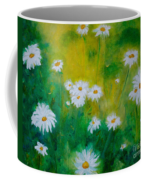 Daisies Coffee Mug featuring the painting Delightful Daisies by Claire Bull