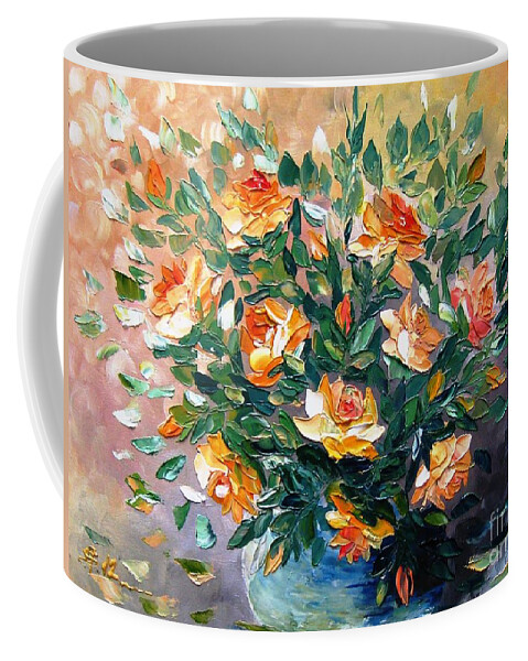 Roses Coffee Mug featuring the painting Diana s Roses by Amalia Suruceanu
