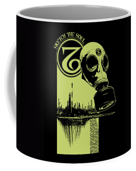 Gas Mask Coffee Mug featuring the mixed media Digging Up The Past by Tony Koehl