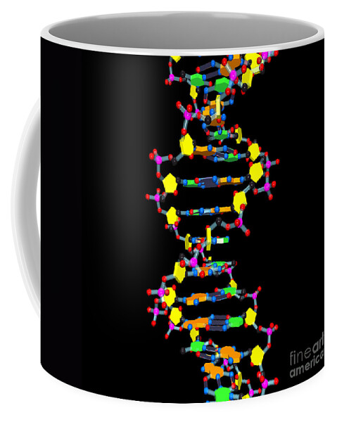 Acid Coffee Mug featuring the digital art DNA 37 Black by Russell Kightley