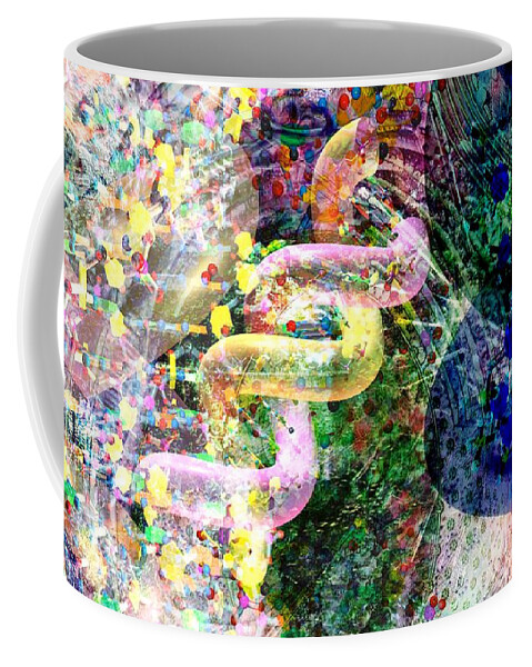 Abstract Coffee Mug featuring the digital art DNA Dreaming 2 by Russell Kightley
