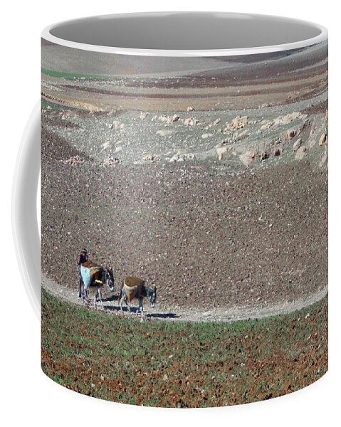 Travel Coffee Mug featuring the photograph Donkeys in The Atlas Mountains by Miki De Goodaboom