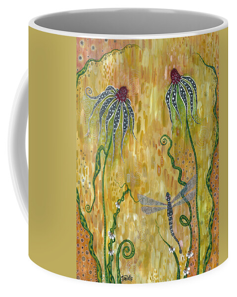 Dragonfly Coffee Mug featuring the painting Dragonfly Safari by Tanielle Childers