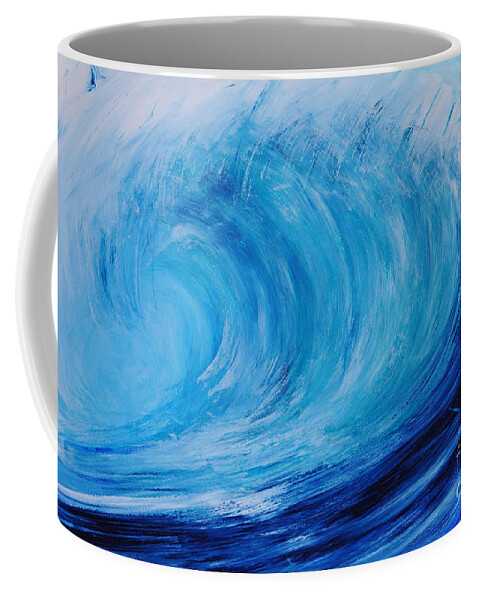 Ocean Coffee Mug featuring the painting Drywave by Shelley Myers