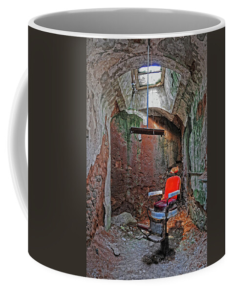 Eastern State Penitentiary Coffee Mug featuring the photograph Eastern State Penitentiary Barber Shop by Dave Mills