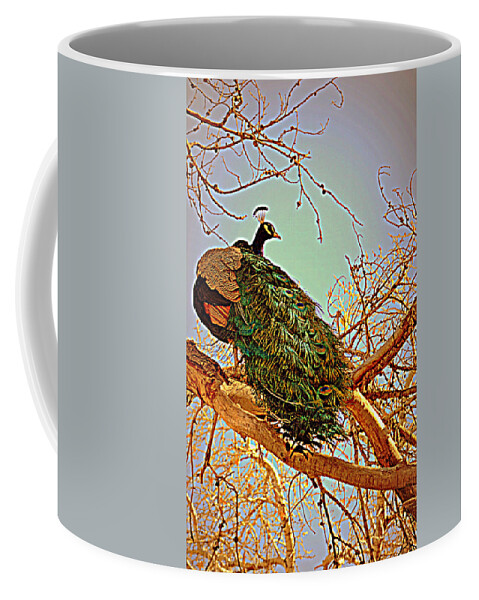 Peacock Coffee Mug featuring the photograph Elegance by Diane montana Jansson