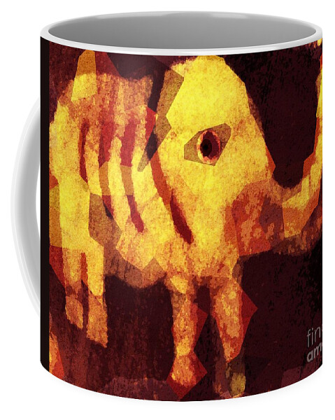 Fania Simon Coffee Mug featuring the mixed media Elephant I Am by Fania Simon