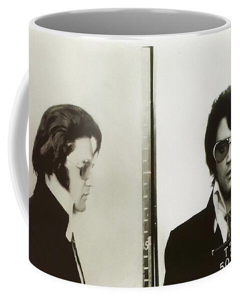 Elvis Mugshot 1970 Coffee Mug featuring the photograph Elvis Mugshot 1970 by Digital Reproductions