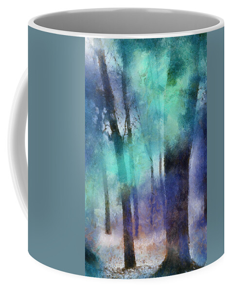 Nature Coffee Mug featuring the photograph Enchanted Forest. Painting with Light by Jenny Rainbow