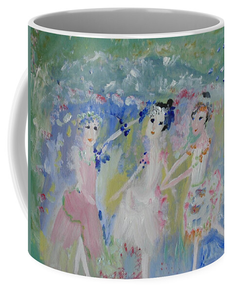 Ballet Coffee Mug featuring the painting English country garden Ballet by Judith Desrosiers