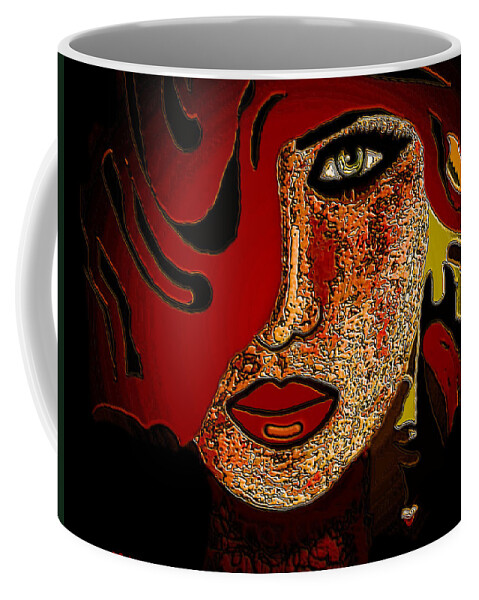 Face Coffee Mug featuring the mixed media Face 10 by Natalie Holland