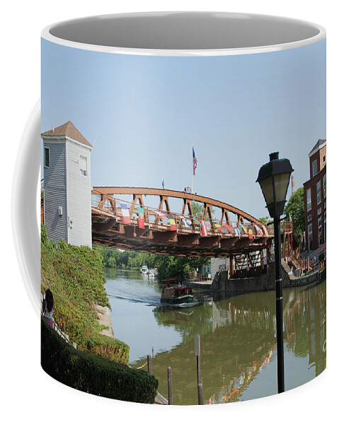 Erie Canal Coffee Mug featuring the photograph Fairport Lift Bridge by William Norton