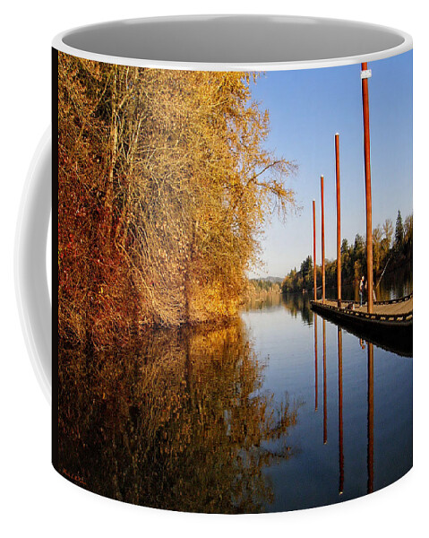 Pier Coffee Mug featuring the photograph Fall Pier by Wendy McKennon