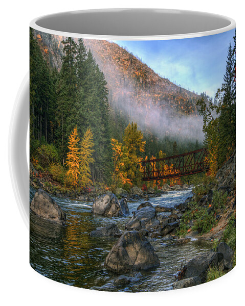 Hdr Coffee Mug featuring the photograph Fall up the Tumwater by Brad Granger