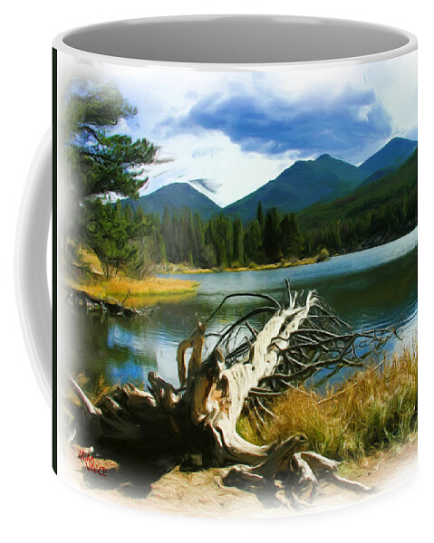 Sprague Lake Coffee Mug featuring the painting Fallen by Adam Vance