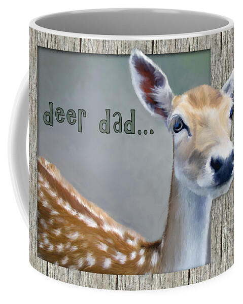 Digital Art Coffee Mug featuring the painting Fathers Day Deer Dad by Susan Kinney