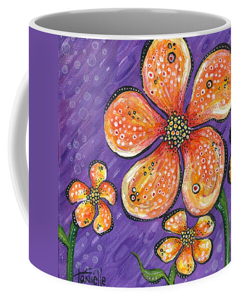Floral Coffee Mug featuring the painting Feisty by Tanielle Childers