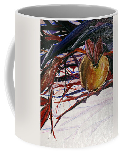 Apple Coffee Mug featuring the painting Fifth World One by Kate Fortin