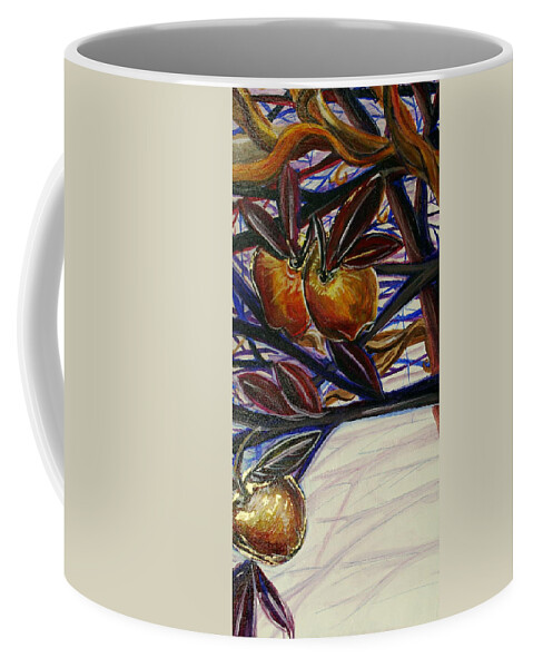 Tree Coffee Mug featuring the painting Fifth World Two by Kate Fortin