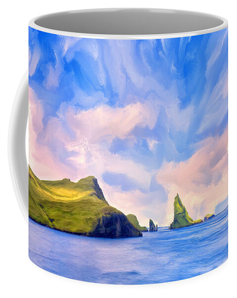 Fjord Coffee Mug featuring the painting Fiord by Dominic Piperata