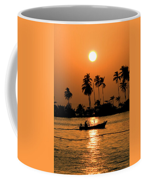 Sun Coffee Mug featuring the photograph Fisherman Returns by Artur Bogacki