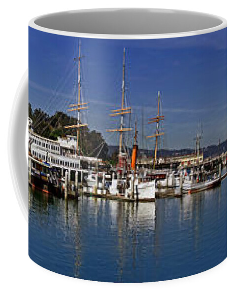 Panoramic Coffee Mug featuring the photograph Fisherman's Wharf by S Paul Sahm