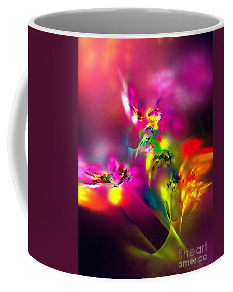Colorful Coffee Mug featuring the digital art Flamboyant Bouquet by Klara Acel