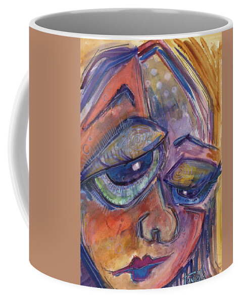 Self Portrait Coffee Mug featuring the painting Frustration by Tanielle Childers