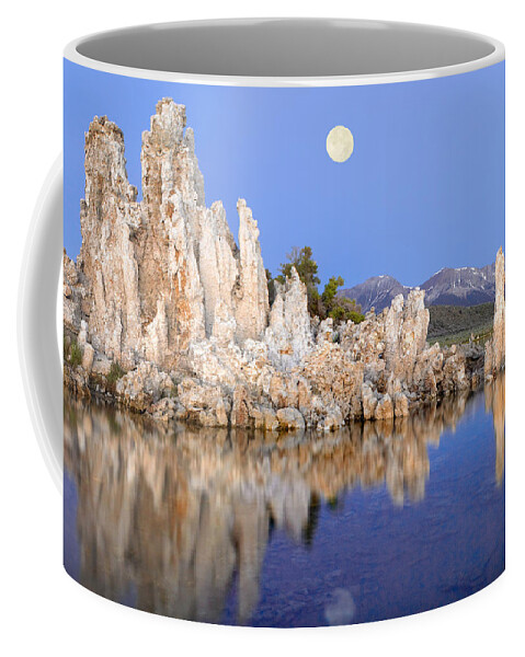 00175334 Coffee Mug featuring the photograph Full Moon Over Mono Lake With Wind by Tim Fitzharris