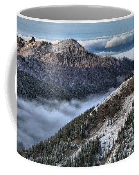 Hurricane Ridge Coffee Mug featuring the photograph Gazing Over The Pacific by Adam Jewell
