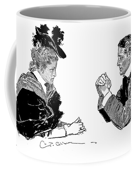 1896 Coffee Mug featuring the photograph Gibson: Couple, 1896 by Granger