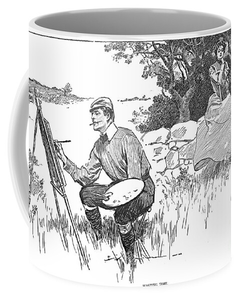 1900 Coffee Mug featuring the photograph Gibson: Wasting Time, 1900 by Granger