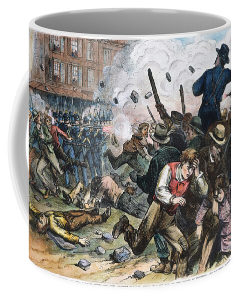 1877 Coffee Mug featuring the photograph Great Railroad Strike, 1877 by Granger