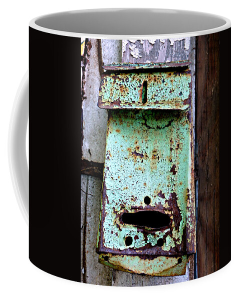 Americana Coffee Mug featuring the photograph Green Mailbox by Jo Sheehan