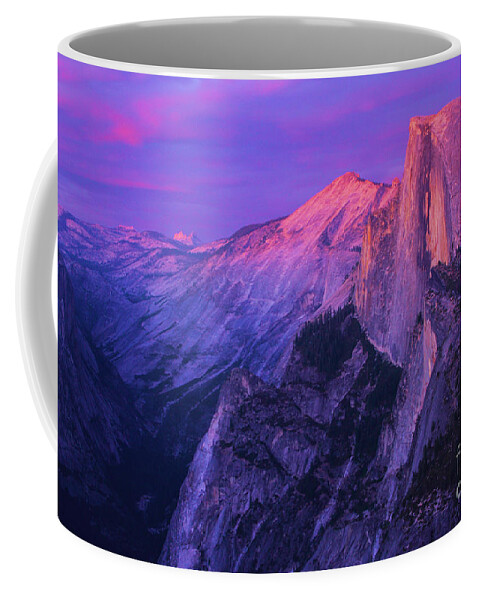 Half Dome Coffee Mug featuring the photograph Half Purple Dome by Adam Jewell